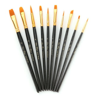 10pcs Flat Paint Brushes 1 Inch Wide, Watercolor Acrylic Paint Brush Bulk