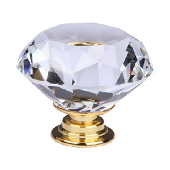 PERZOE 20/25/30/40Mm Gold Diamond Handle Crystal Handle European and American Cabinet Door Wardrobe Single Hole Knob Drawer Handle