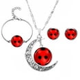 thumbnail image 1 of PERZOE Ladybug Time Gem Moon Necklace Set Earrings Bracelet Jewelry Set of 3, 1 of 4