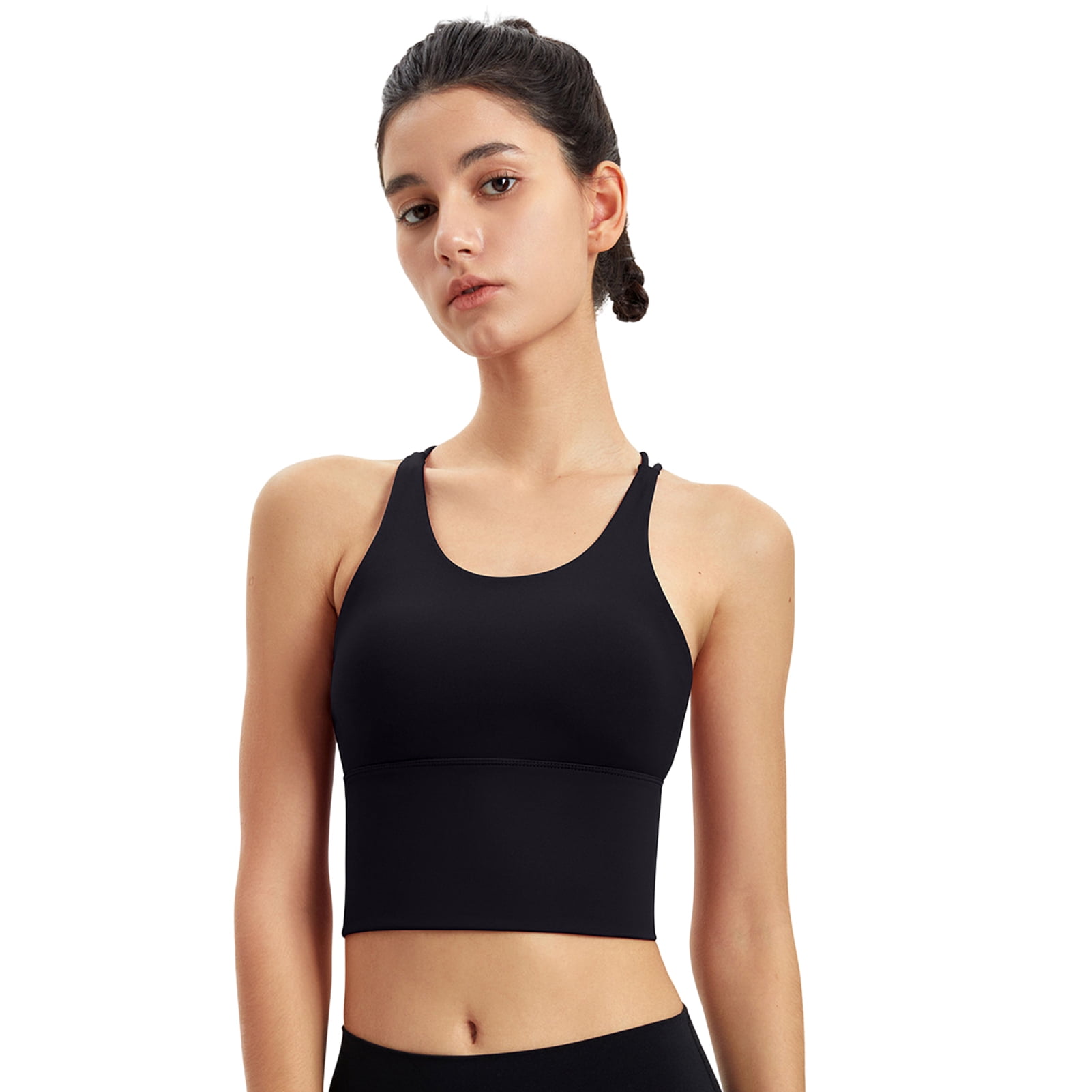 Godokuleh Bras for Women, Comfort Bra with Removable Pads Pullover Wirefree  Invisible Racerback Bra Solid Color Sports Bra