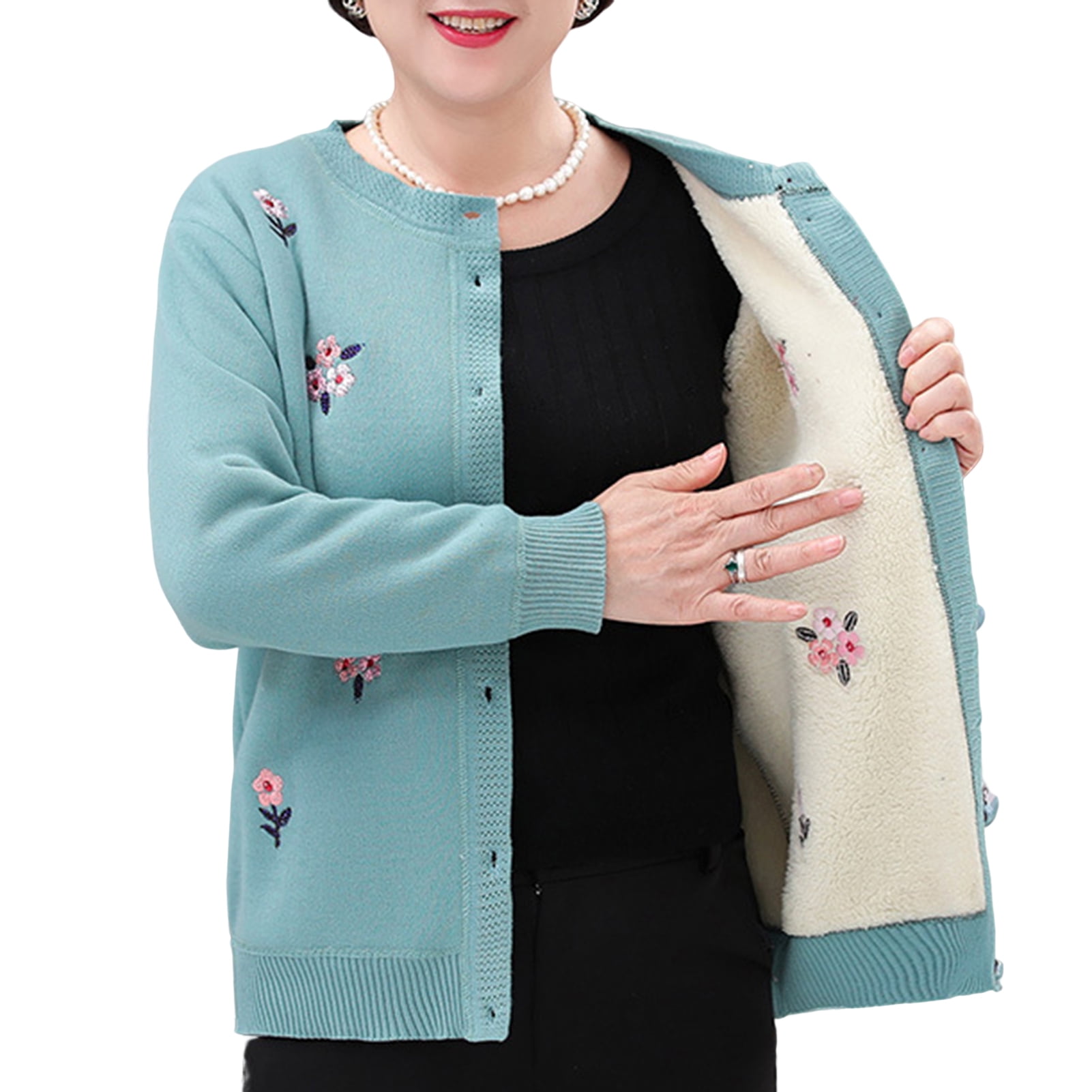 Embroidered sweater coat discount