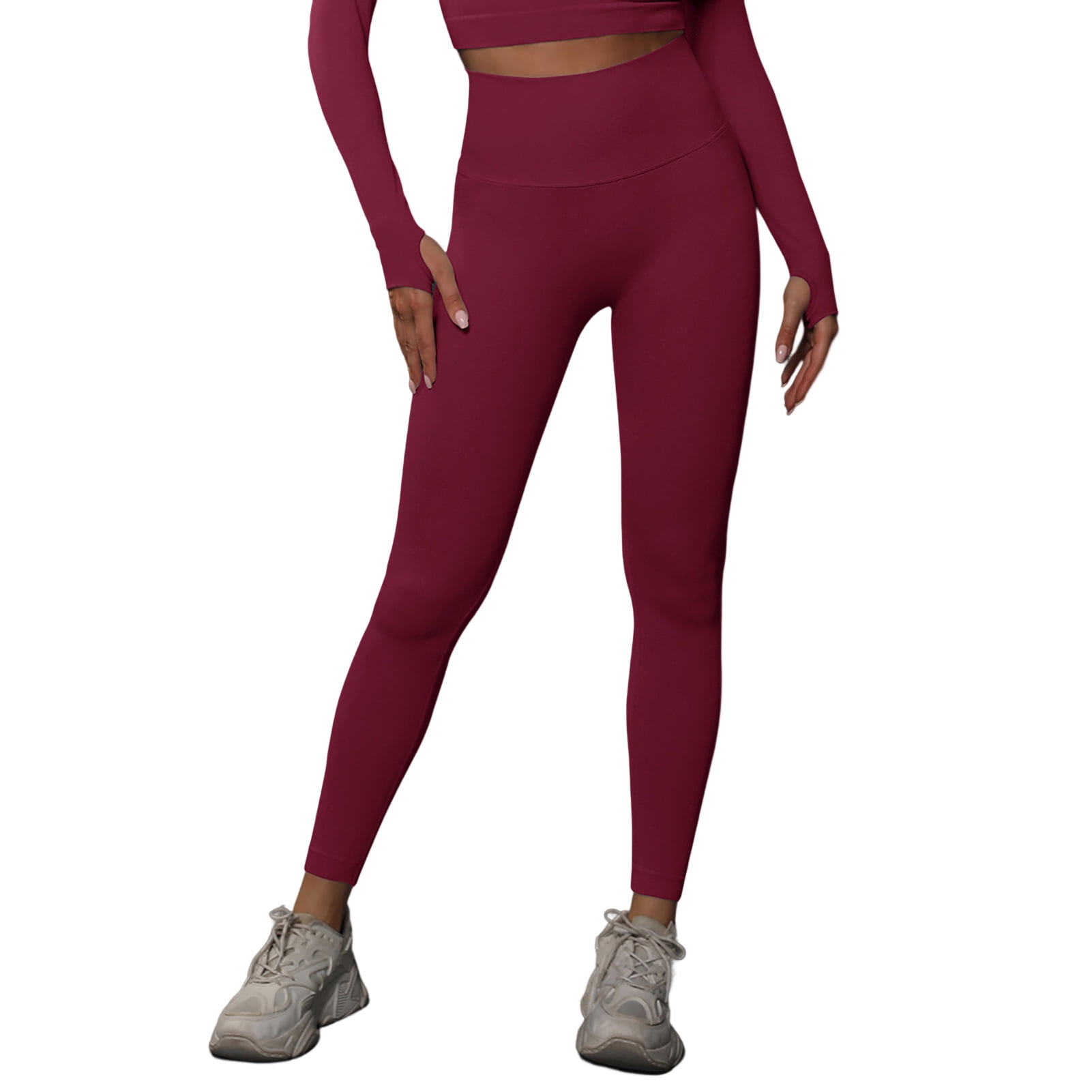 Solid Color Yoga Sports Leggings, Stretchy High Waist Fitness Athletic  Pants, Women's Activewear