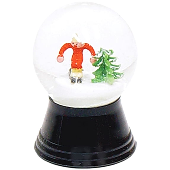 Alexander Taron 2.5" Black and Red Perzy Snow Globe Small Skier Decoration