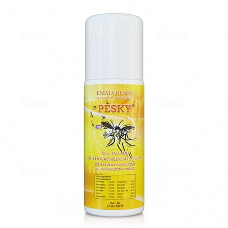 PESKY® Bug Stay Away Insect Repellent Roll On, All In One with SPF 15+ Sunscreen & Moisturizer for Camping, Outdoor Activities, and Dry Skin 4 oz