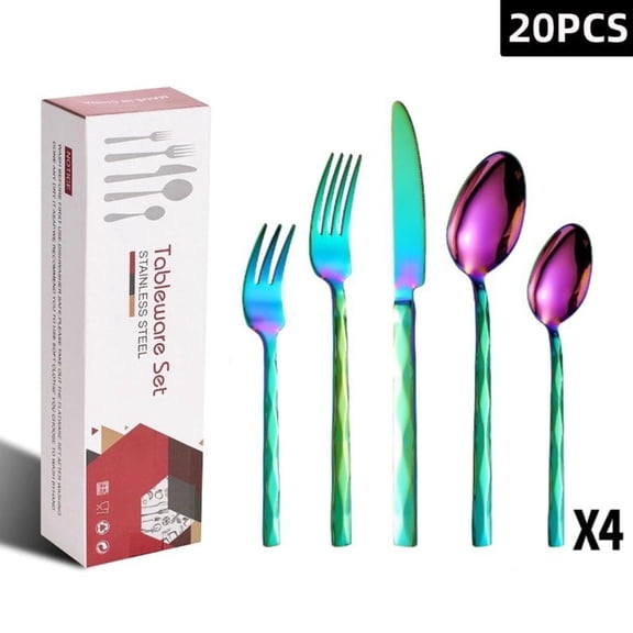 IFRINID Stainless Steel Flatware Set, 20-Piece Silverware Set for 4, Mirror Polished, Dishwasher Safe