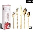 thumbnail image 1 of IFRINID Stainless Steel Flatware Set, 20-Piece Silverware Set for 4, Mirror Polished, Dishwasher Safe, 1 of 7