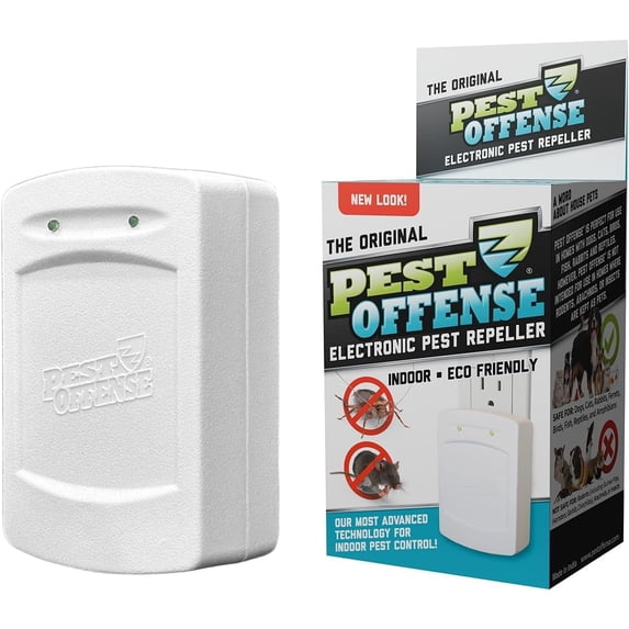 Next Gen PEST OFFENSE Electronic Pest Repeller For Indoor Pest Control (Effective For Roaches & Mice) - Perfect For Home, Office, Businesses & Warehouses Pack of 1