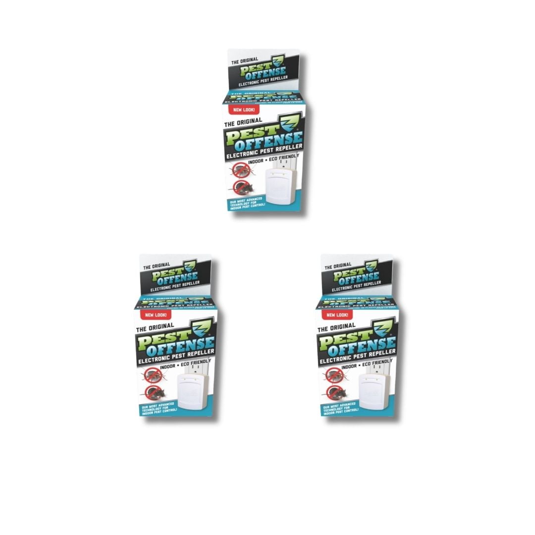 PEST OFFENSE - Original Ultrasonic Pest Repellent Traps Insects Rodents Electronic Safe - White