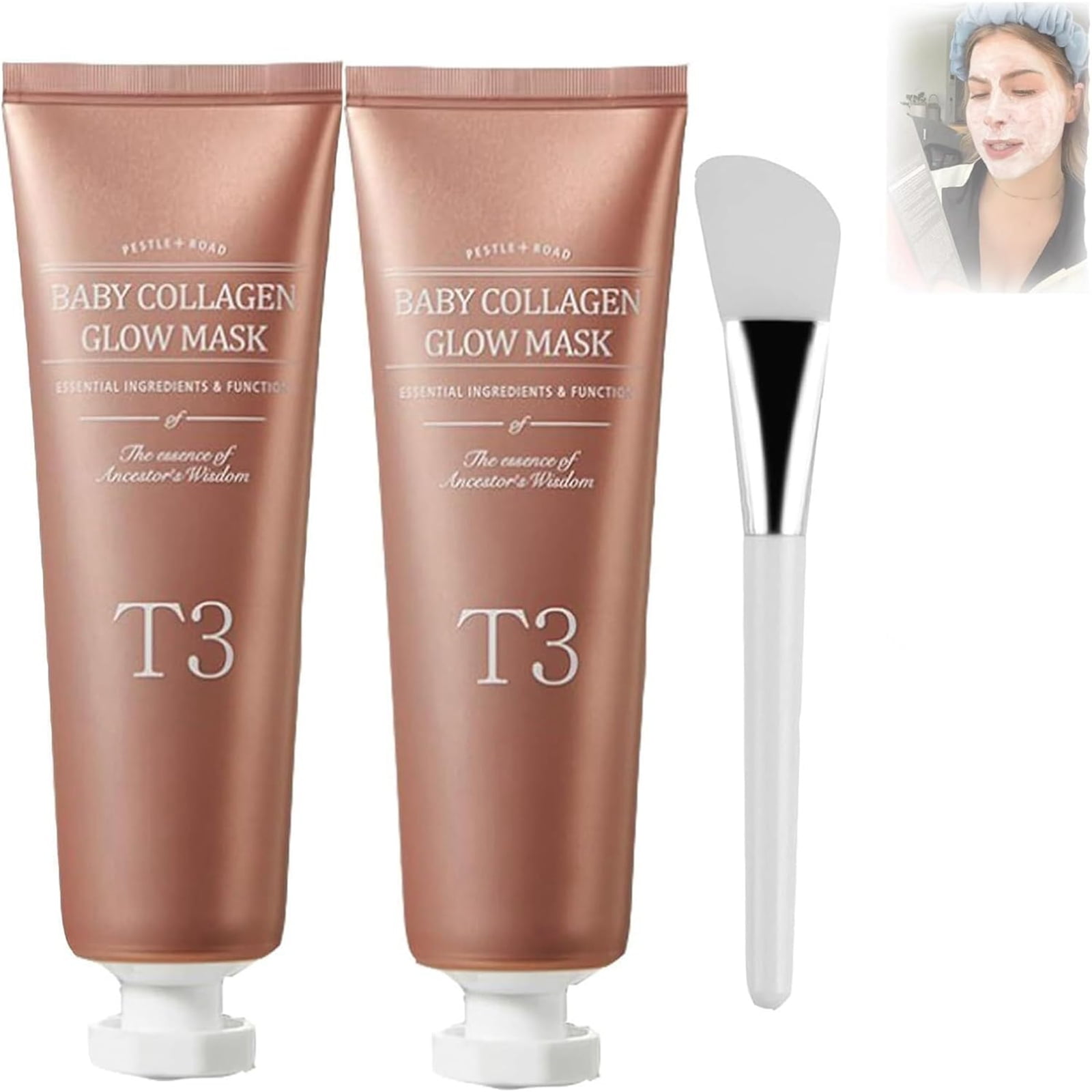 PESTLO T3 Baby Collagen Glow Mask - Face Mask Skincare for Anti