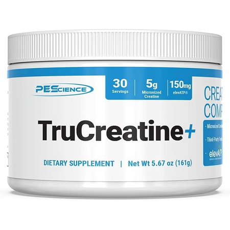 PEScience TruCreatine+, Pure Creatine Monohydrate and ElevATP Powder, 30 Servings