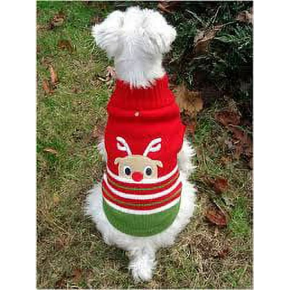 PET CENTRAL CHRISTMAS DOG SWEATER Size XS RED DEER WITH ANTLERS