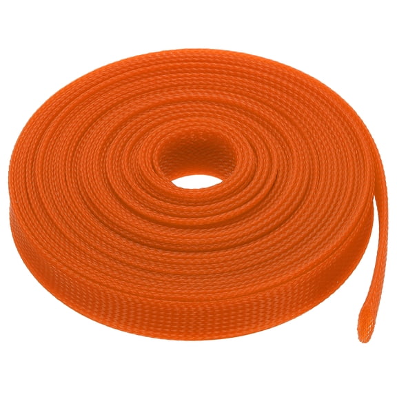 PET Cable Wire Wrap 29.8mm Expandable Sleeving Orange 7.6 M Length