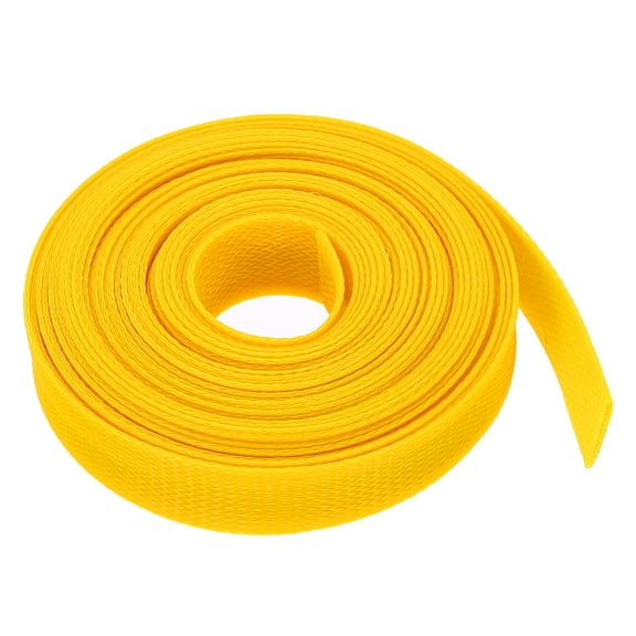 PET Cable Wire Wrap 39mm Expandable Sleeving Yellow 7.6 M Length