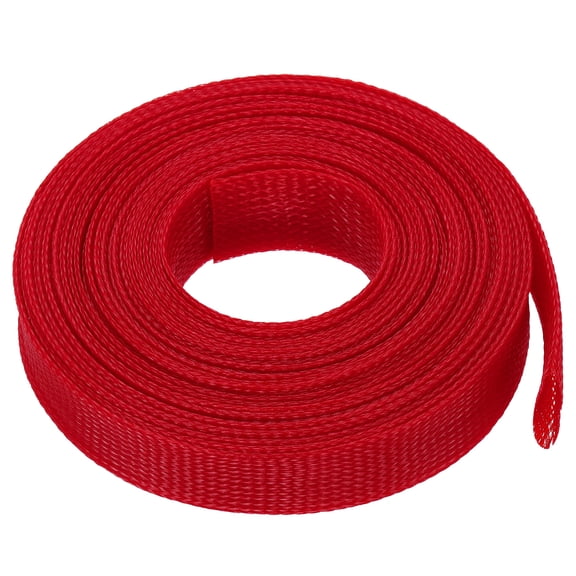 PET Cable Wire Wrap 49mm Expandable Sleeving Red 7.6 M Length