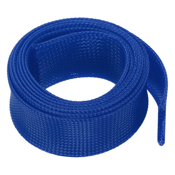 PET Cable Wire Wrap 79mm Expandable Sleeving Blue 3 M Length
