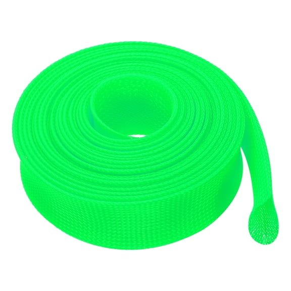 PET Cable Wire Wrap 79mm Expandable Sleeving Green 7.6 M Length