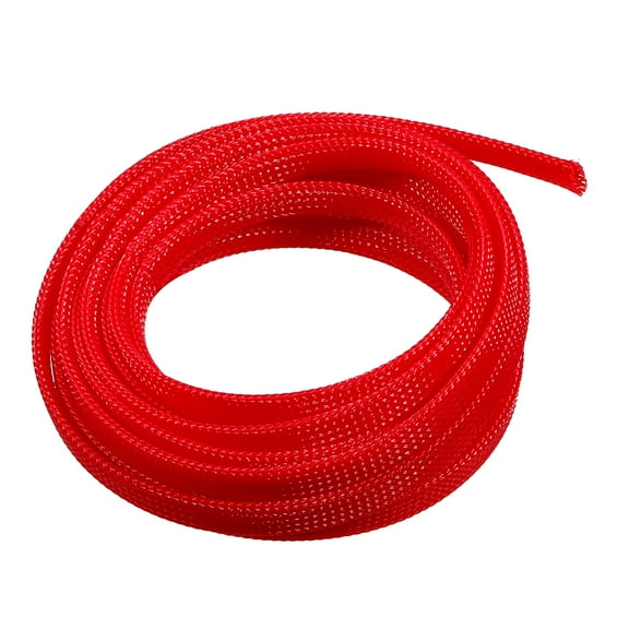 PET Cable Wire Wrap 8mm Expandable Braided Sleeving Red 9.84ft Length