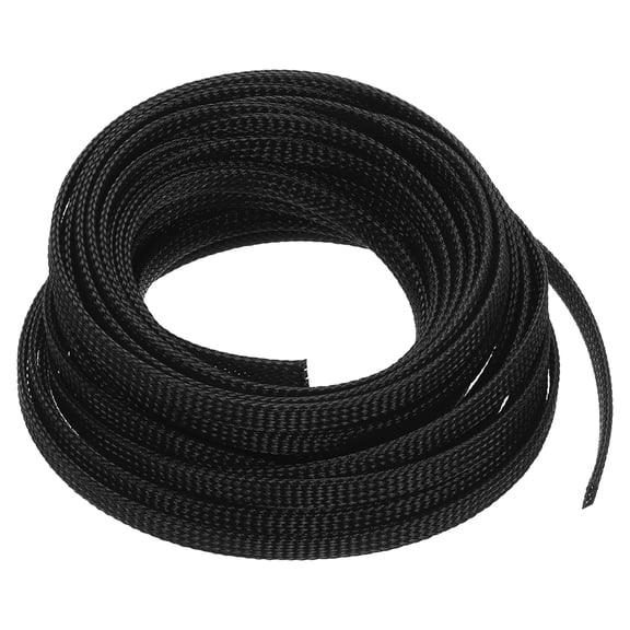 PET Expandable Sleeving 25ft 1/4" Black Cable Management Sleeve Cord Organizer for Wrap Protect Cable