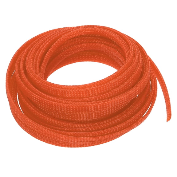 PET Expandable Sleeving 20ft 1/4" Orange Cable Management Sleeve Cord Organizer for Wrap Protect Cable