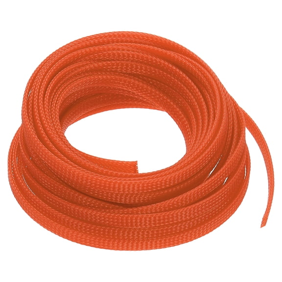 PET Expandable Sleeving 25ft 1/4" Orange Cable Management Sleeve Cord Organizer for Wrap Protect Cable