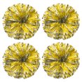 thumbnail image 1 of PET Cheerleading Pom Poms with Finger Holes for Sport Team Spirit Fun Dance Stage Events, Golden Silver 4 Pack, 1 of 6
