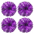 thumbnail image 1 of PET Cheerleading Pom Poms with Finger Holes for Sport Team Spirit Fun Dance Stage Events, Purple Silver 4 Pack, 1 of 6