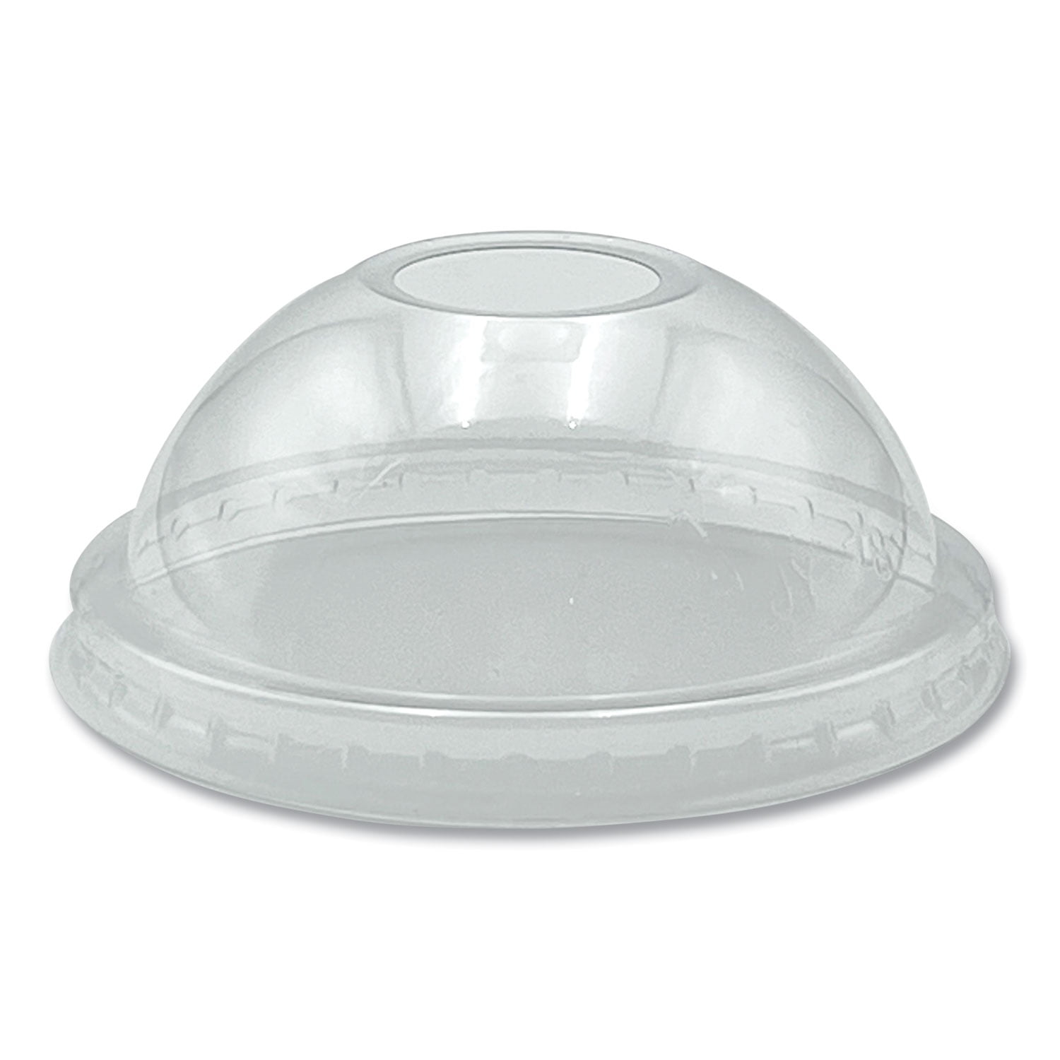 PET Cold Cup Dome Lids, Fits 9 oz to 12 oz PET Cups, Clear, 100/Pack PET Cold Cup Dome Lids, Fits 9 oz to 12 oz PET Cups, Clear, 100/Pack