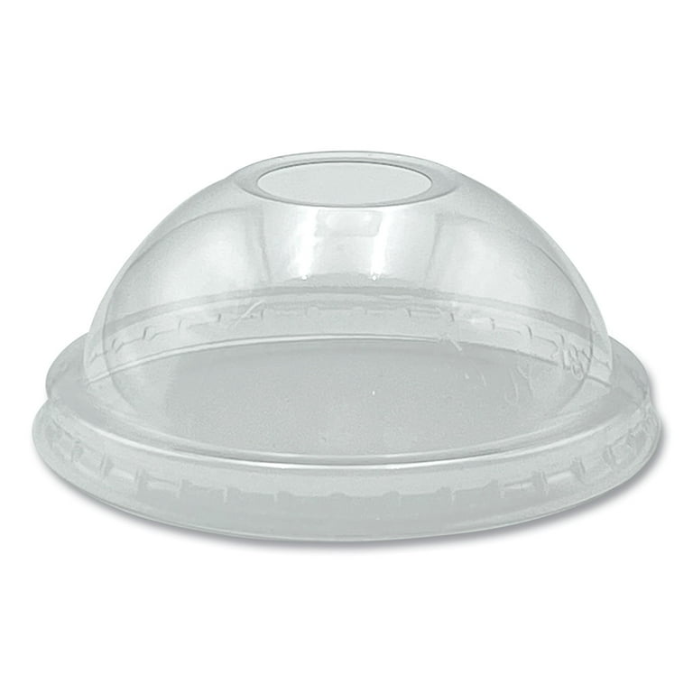 PET Cold Cup Dome Lids, Fits 9 oz to 12 oz PET Cups, Clear, 100/Pack PET Cold Cup Dome Lids, Fits 9 oz to 12 oz PET Cups, Clear, 100/Pack