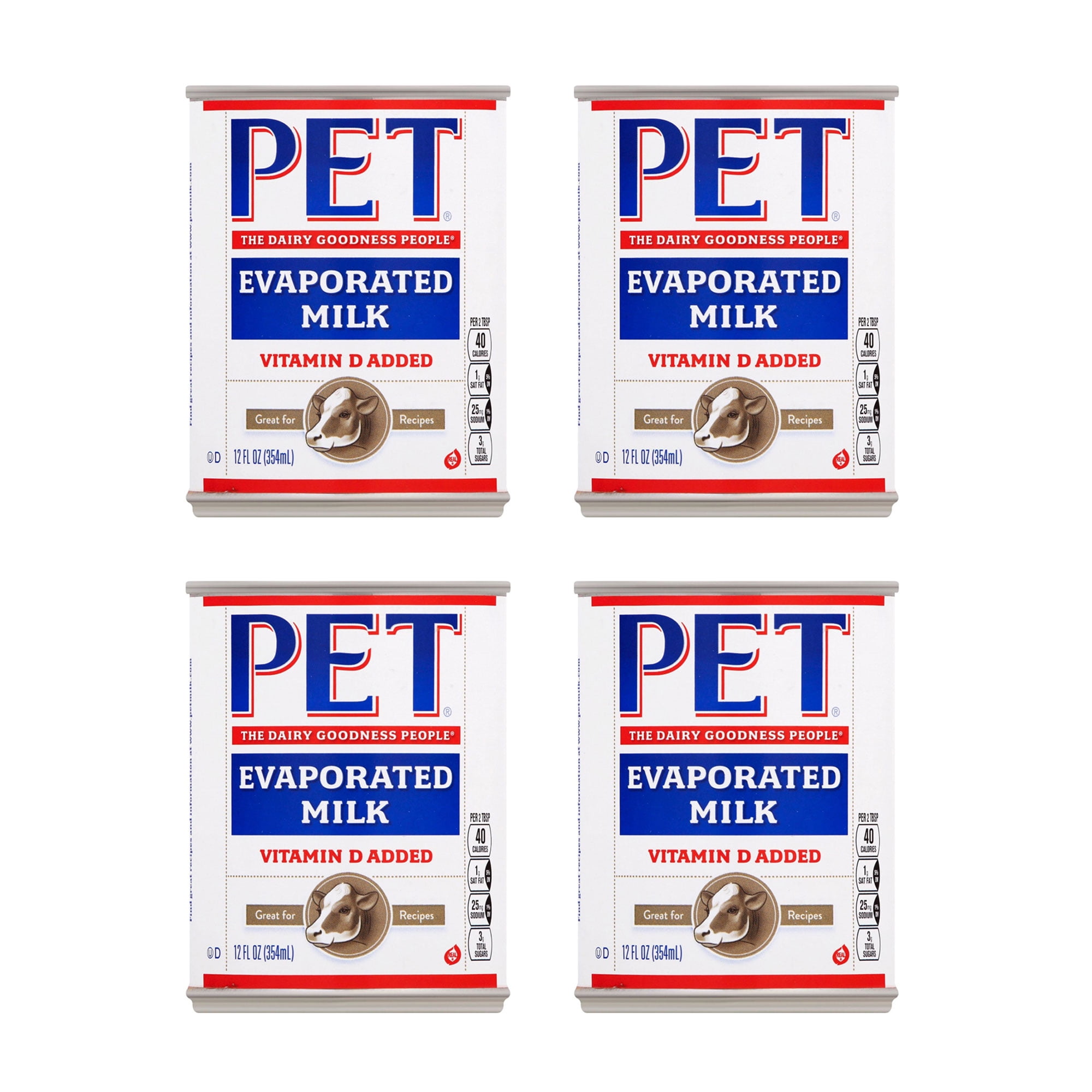 PET Evaporated Milk, Vitamin D Added, Liquid, 12 fl oz (Pack of 4)