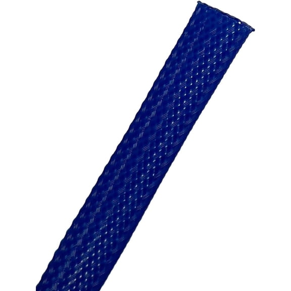 PET Expandable Braided Cable Sleeving - 1" ID - 100' Length - Blue