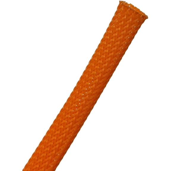 PET Expandable Braided Cable Sleeving, 3/4" ID, 75FT, Orange
