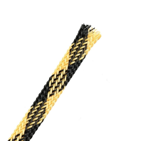 PET Expandable Cord Protector, 6.5Ft-6mm Wire Loom Cable Sleeve and Organizer Black and Yellow