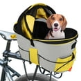 thumbnail image 1 of PET FULED Dog rear bicycle basket, pet commuter seat basket for rear of bicycle, easy to comfortable padded bicycle basket（yellow）, 1 of 9