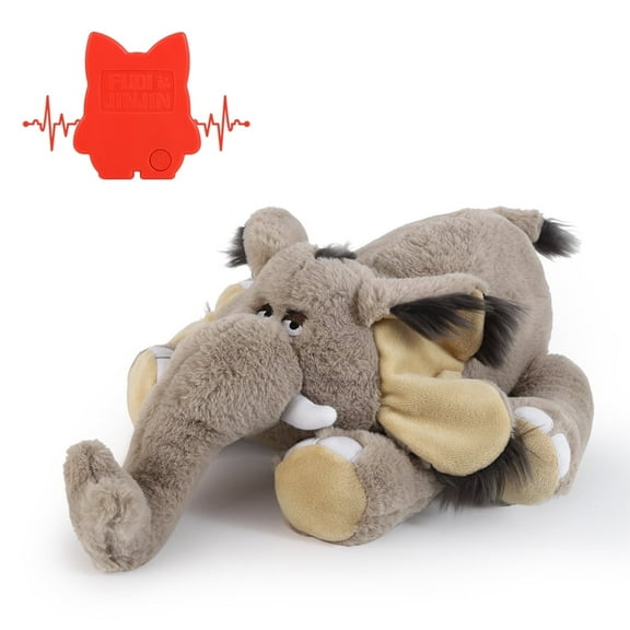 PET FULED Heartbeat Plush Toy for Dogs - Soft Cuddle Companion with Soothing Heartbeat, Washable - Comfort for Puppies & Adult Pets (Lying Elephant Design)