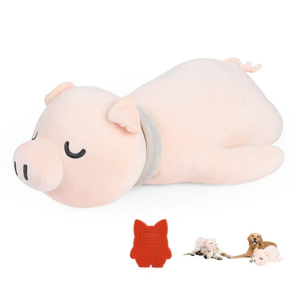 PET FULED Heartbeat Plush Toy for Dogs - Soft Cuddle Companion with Soothing Heartbeat, Washable - Comfort for Puppies & Adult Pets (Carefree Pig Design)