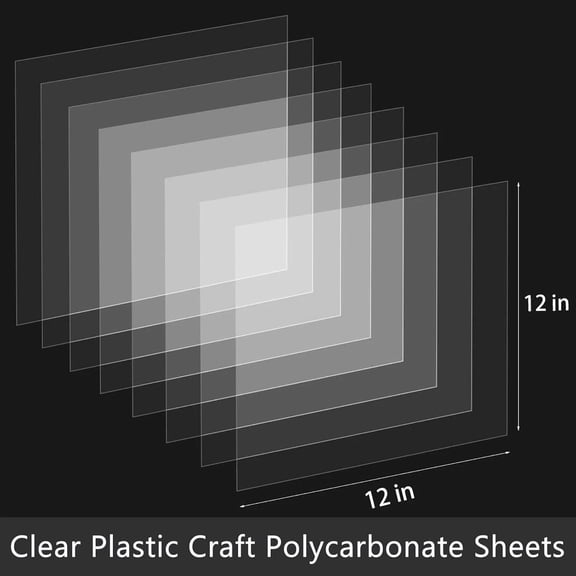 PET Fl... Clear Plastic Sheet 12x12x.02 5 Pack, Plexiglass Craft Plastic Sheets