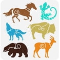 thumbnail image 1 of PET Hollow Out Drawing Painting Stencils for DIY Scrapbook Animal Pattern 30x30cm, 1 of 7