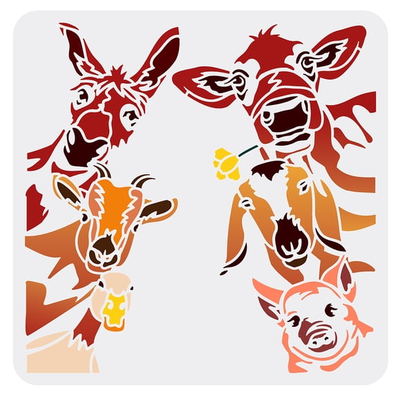 PET Hollow Out Drawing Painting Stencils for DIY Scrapbook Photo Album Animal Pattern 30x30cm for DIY