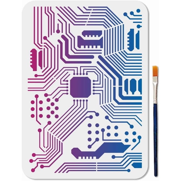 PET Hollow Out Drawing Painting Stencils for DIY Scrapbook Photo Album Circuit Board 210x297mm