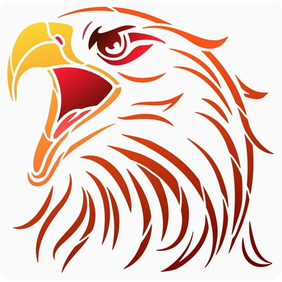 PET Hollow Out Drawing Painting Stencils for DIY Scrapbook Photo Album Eagle Pattern 30x30cm