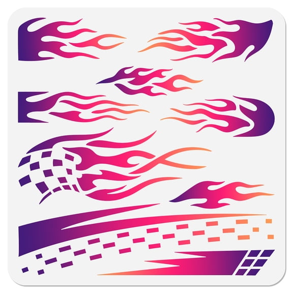 PET Hollow Out Drawing Painting Stencils for DIY Scrapbook Photo Album Flame 300x300mm