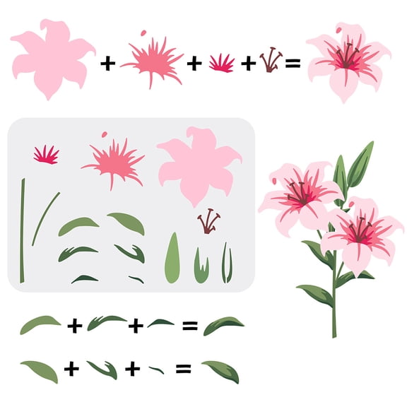 PET Hollow Out Drawing Painting Stencils for DIY Scrapbook Photo Album Flower Pattern 210x297mm
