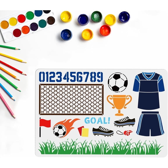 PET Hollow Out Drawing Painting Stencils for DIY Scrapbook Photo Album Football Pattern 400x600mm DIY