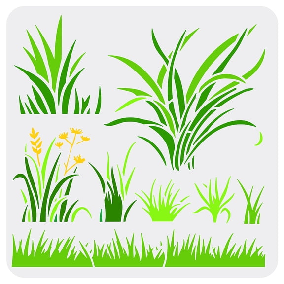 PET Hollow Out Drawing Painting Stencils for DIY Scrapbook Photo Album Grass Pattern 30x30cm