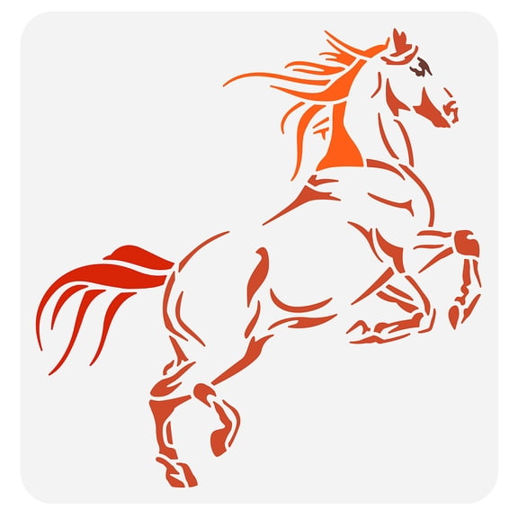 PET Hollow Out Drawing Painting Stencils for DIY Scrapbook Photo Album Horse Pattern 30x30cm DIY
