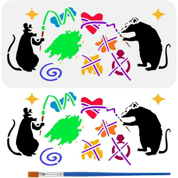 PET Hollow Out Drawing Painting Stencils for DIY Scrapbook Photo Album Mouse 150x300mm