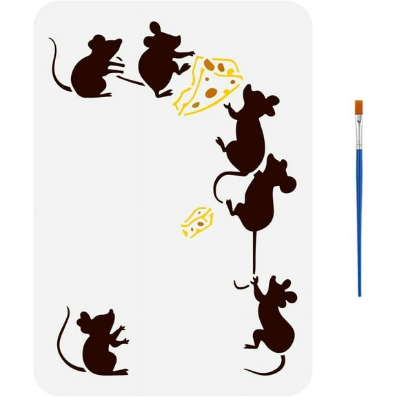 PET Hollow Out Drawing Painting Stencils for DIY Scrapbook Photo Album Mouse 297x210mm