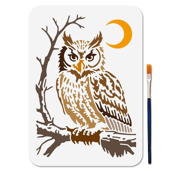 PET Hollow Out Drawing Painting Stencils for DIY Scrapbook Photo Album Owl 210x297mm