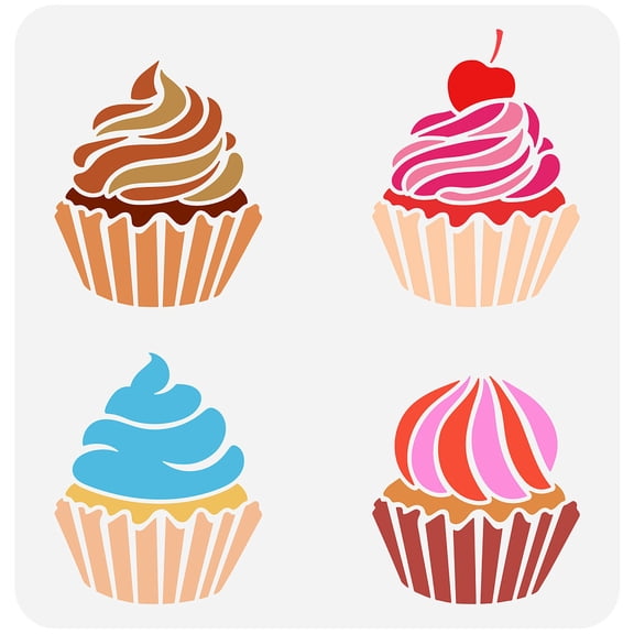 PET Hollow Out Drawing Painting Stencils for DIY Scrapbook Photo Album Pattern Food 30x30cm DIY