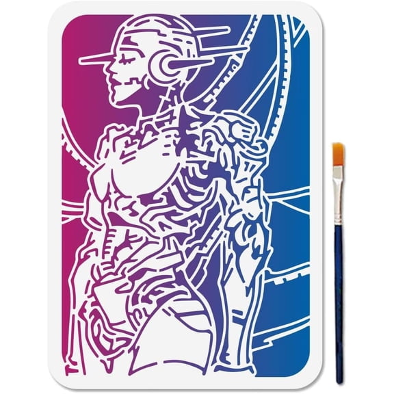 PET Hollow Out Drawing Painting Stencils for DIY Scrapbook Photo Album Rabbit 210x297mm colorful